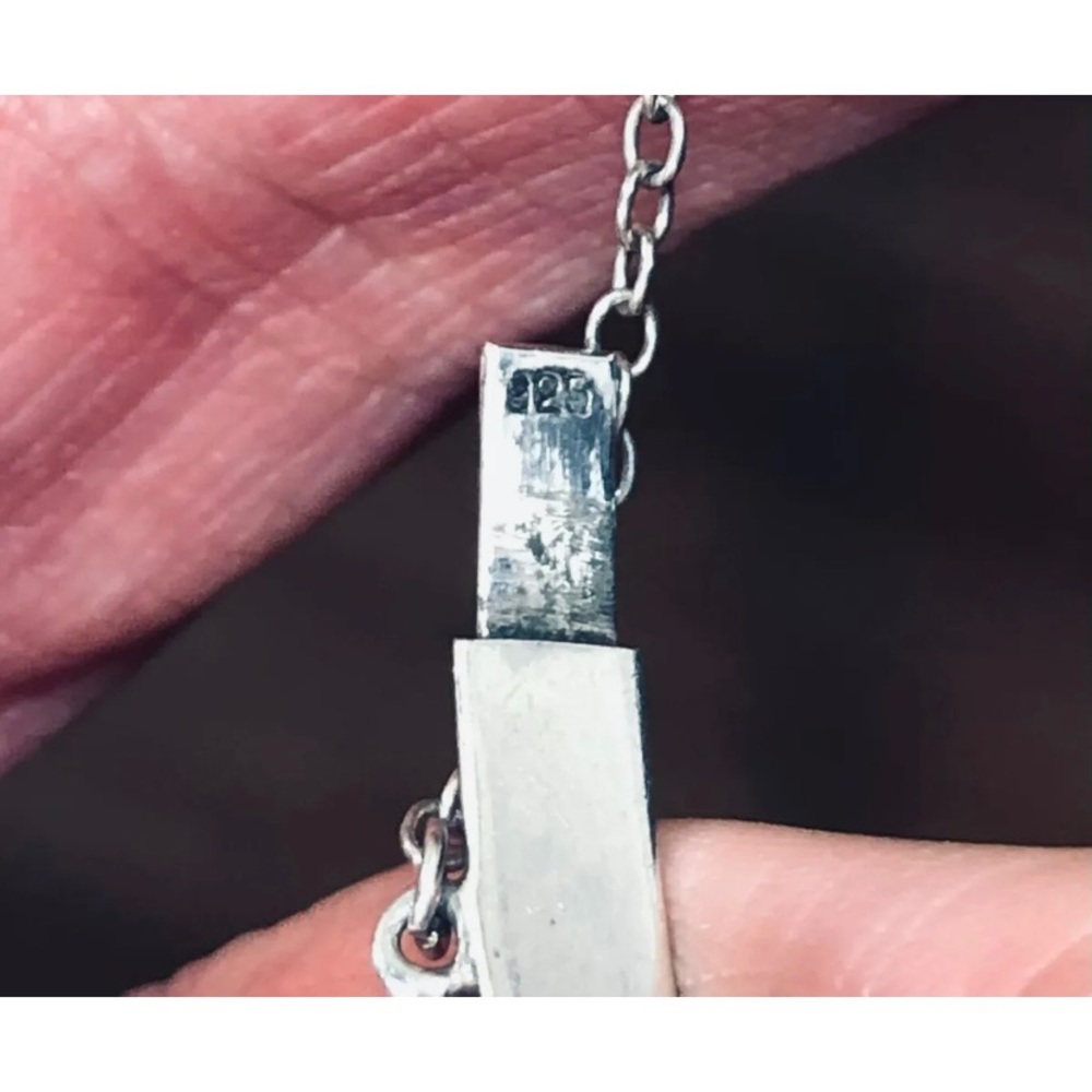 VTG Sterling 5mm Diamond-cut 7" Hinge Bangle Bracelet - 5g with Safety Chain 925 - Picture 11 of 11